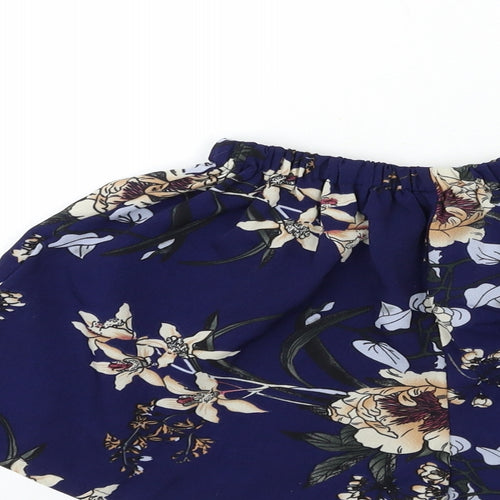 Preworn Womens Blue Floral  Sailor Shorts Size 24 in