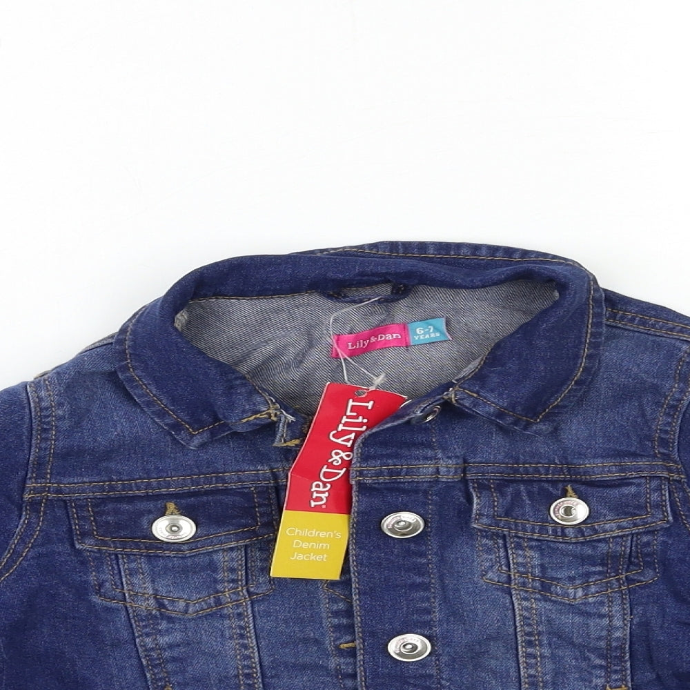 Lily & dan Girls Blue  Denim Jacket  Size 6-7 Years