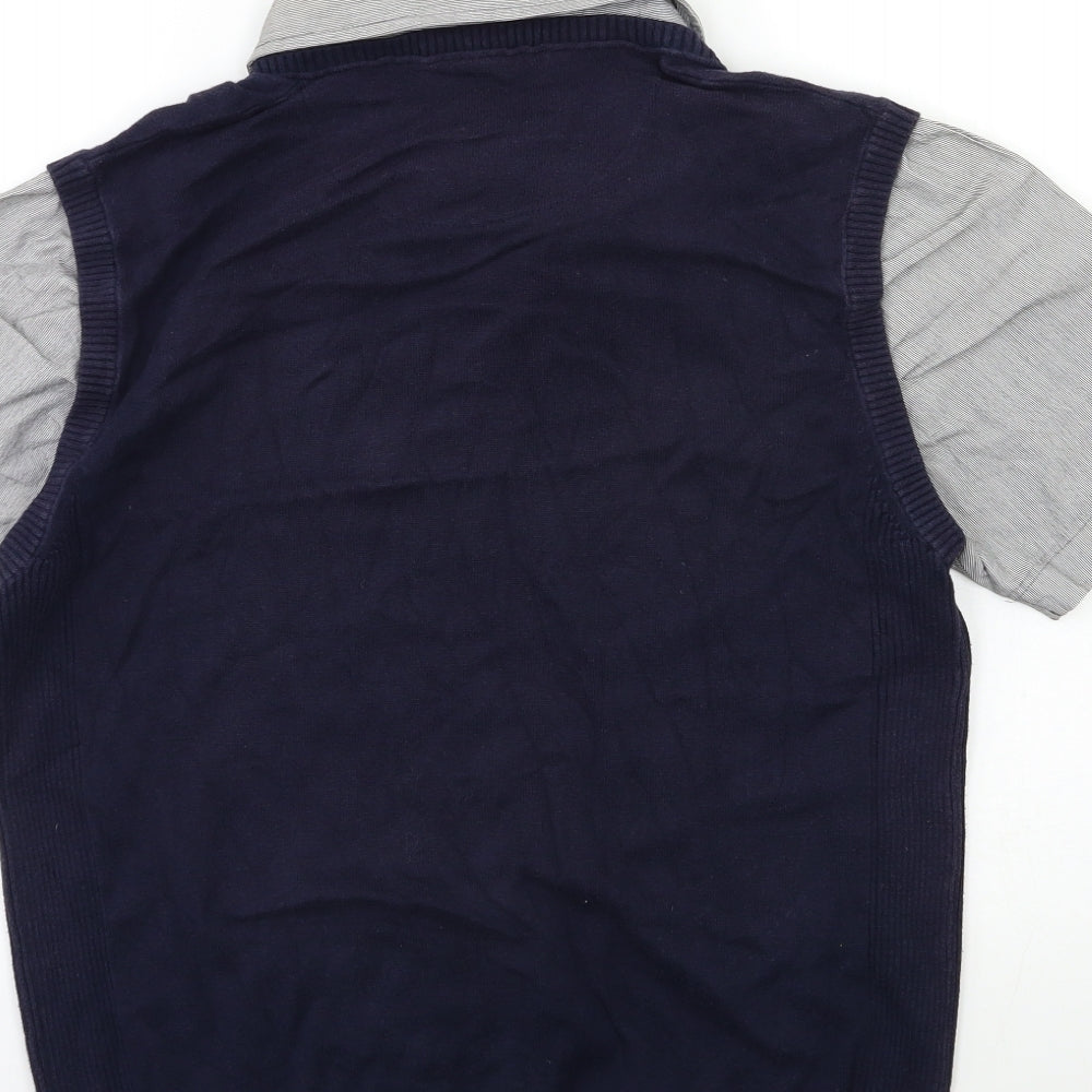NEXT Mens Blue  Knit Pullover Jumper Size L  - Under Shirt