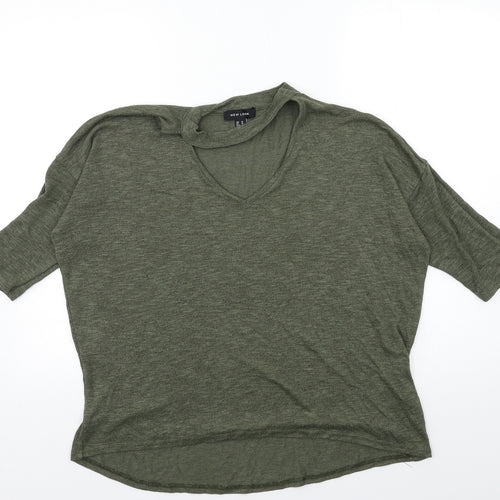 New Look Womens Green  Knit Pullover Jumper Size M