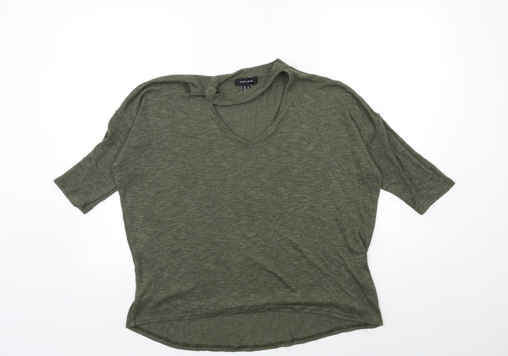 New Look Womens Green  Knit Pullover Jumper Size M