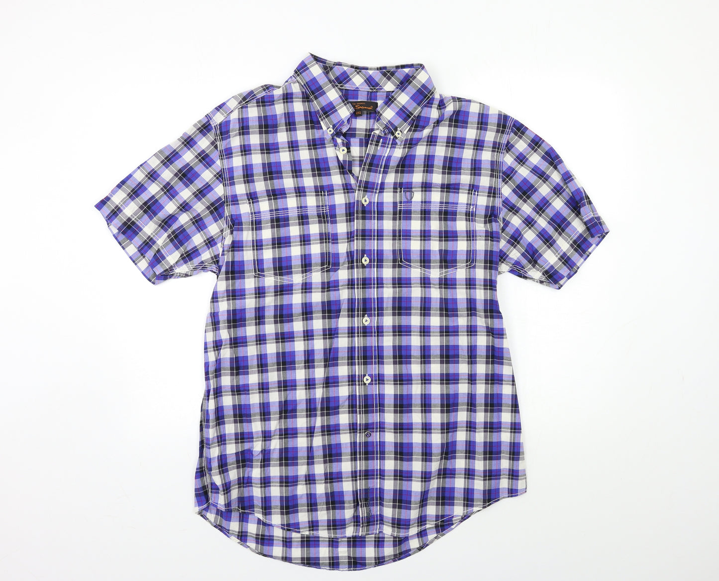 Ben Sherman Mens Blue Check   Button-Up Size 2XL