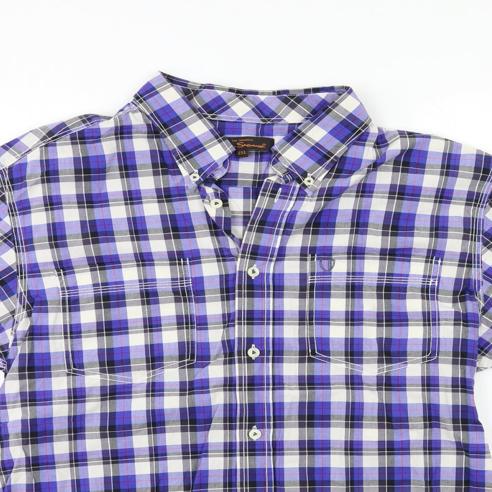 Ben Sherman Mens Blue Check   Button-Up Size 2XL