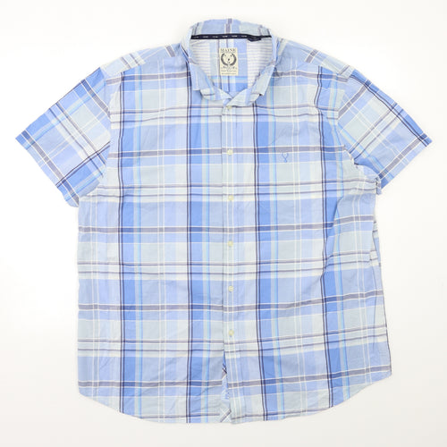 Maine Mens Blue Check   Dress Shirt Size XL