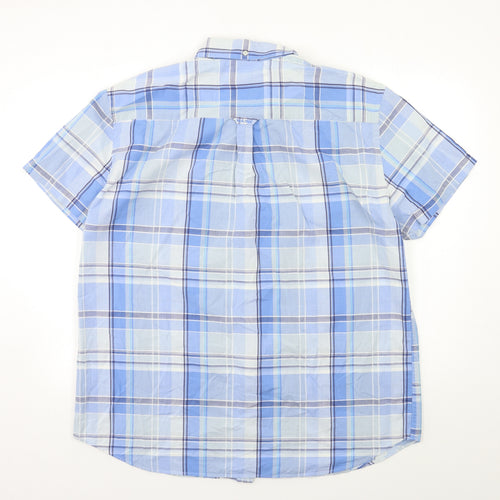 Maine Mens Blue Check   Dress Shirt Size XL