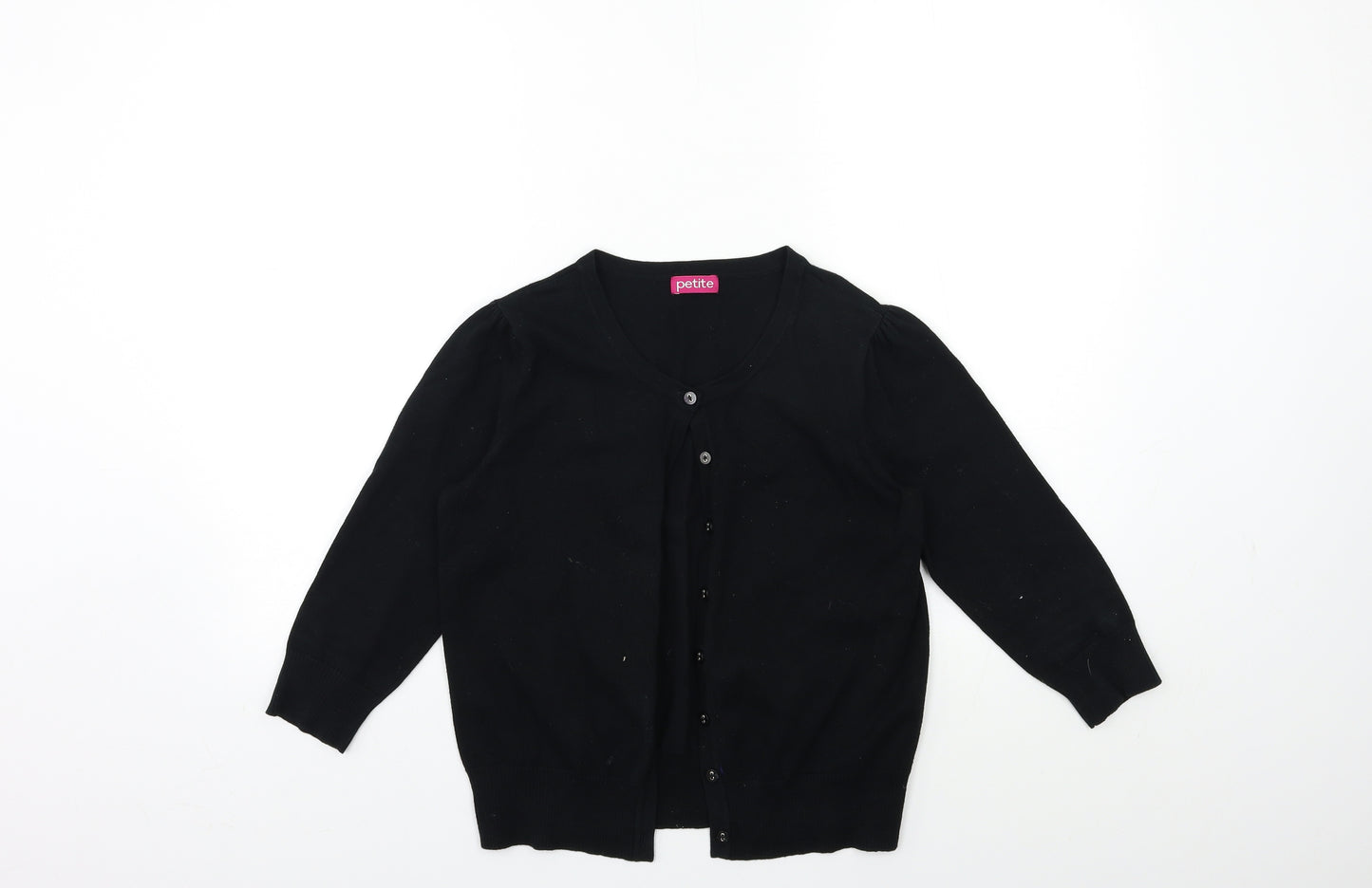 petite Womens Black  Knit Cardigan Jumper Size 10