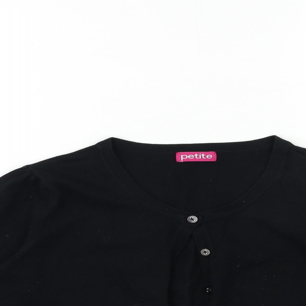 petite Womens Black  Knit Cardigan Jumper Size 10
