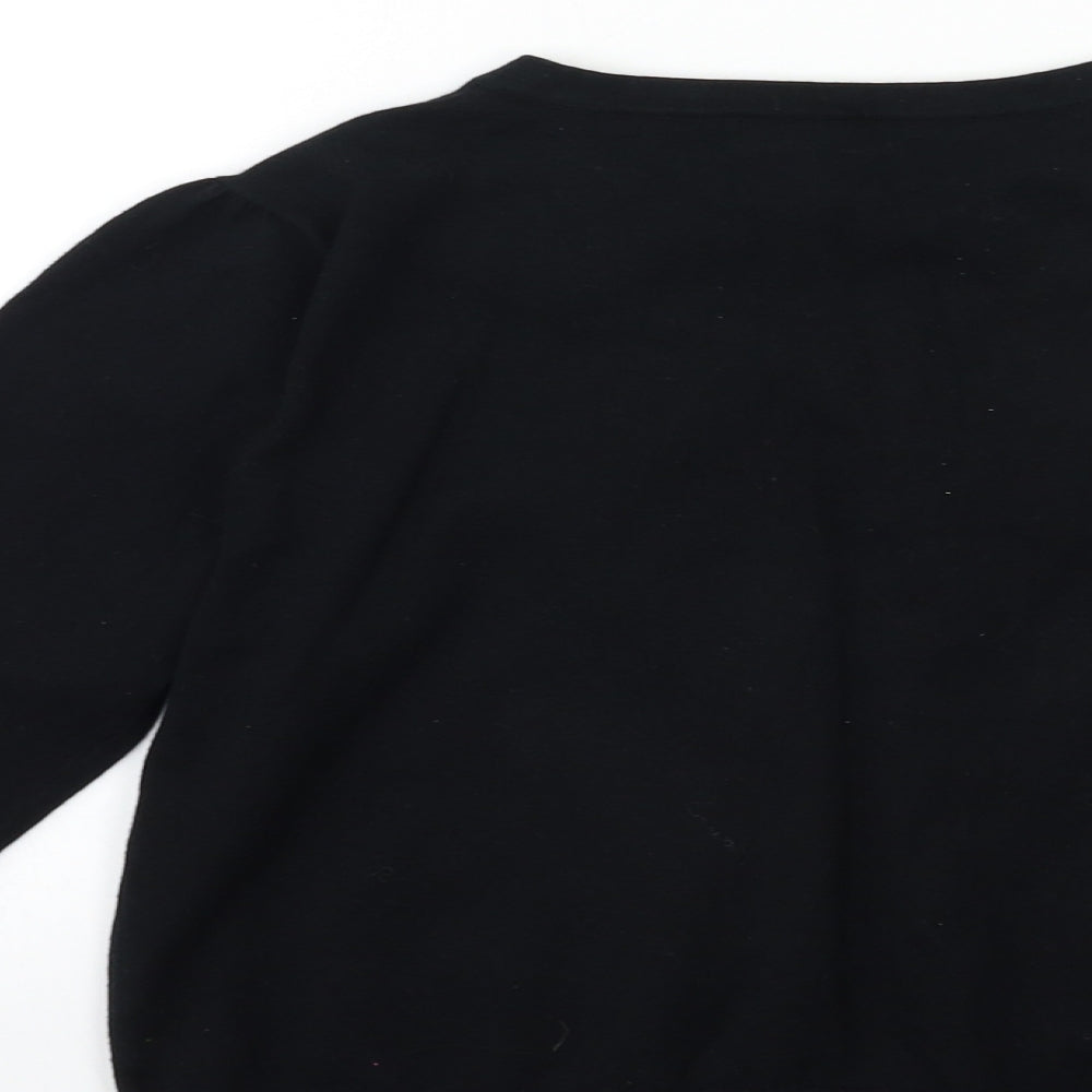 petite Womens Black  Knit Cardigan Jumper Size 10