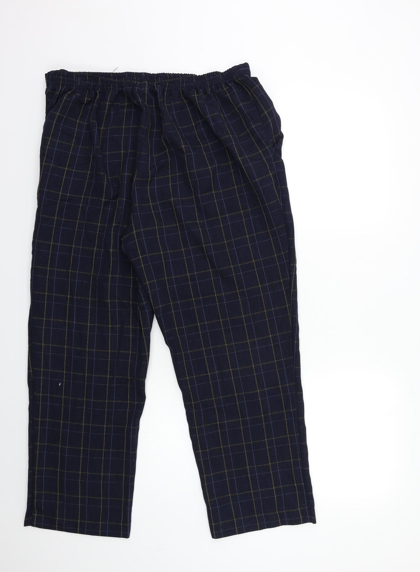 Damart Womens Blue Check  Trousers  Size 22 L27 in