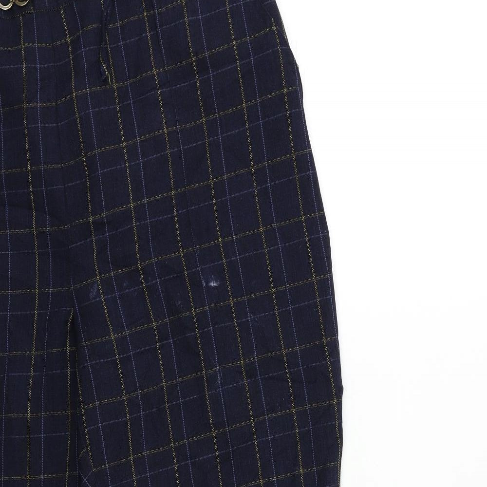 Damart Womens Blue Check  Trousers  Size 22 L27 in