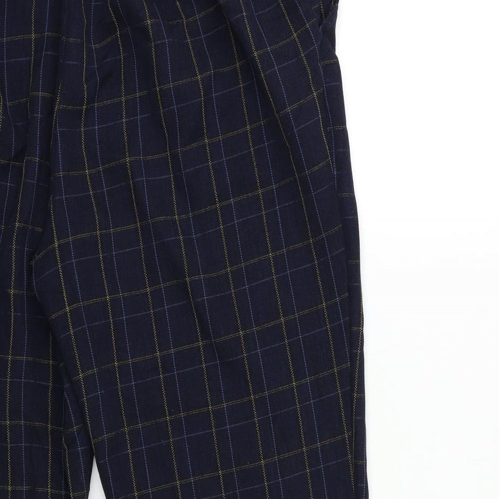 Damart Womens Blue Check  Trousers  Size 22 L27 in