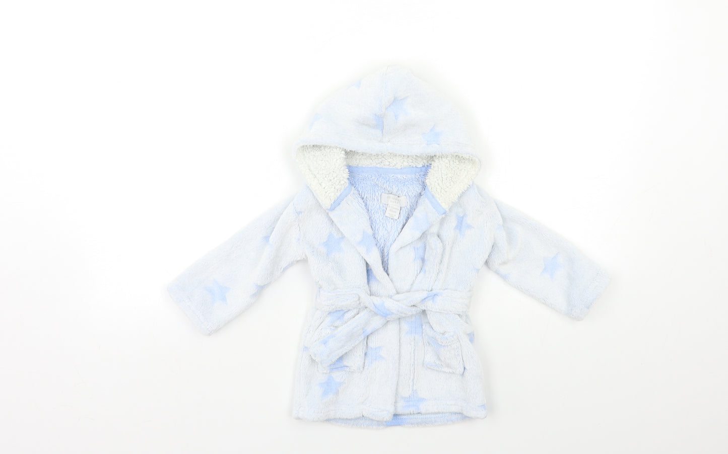 Primark Baby Blue  Fleece Kimono Gown Size 9-12 Months