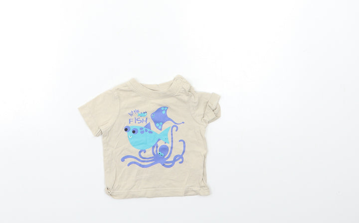 Mothercare Baby Beige Basic T-Shirt Size 3-6 Months - LITTLE FISH