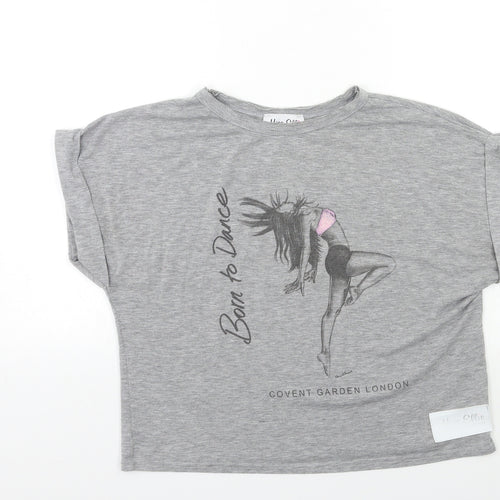 miss ellie Womens Grey   Basic T-Shirt Size S  - born to dance
