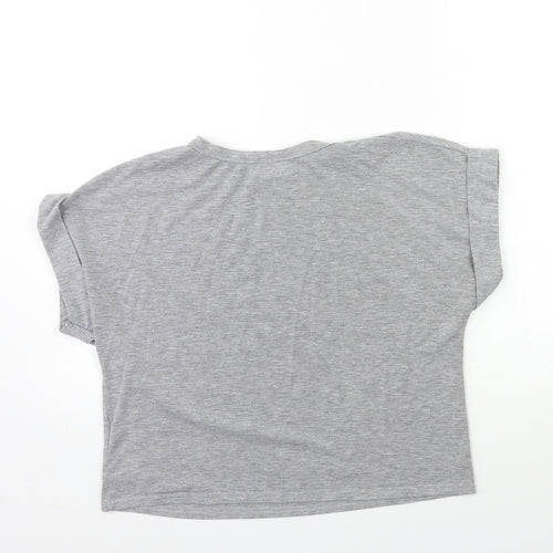 miss ellie Womens Grey   Basic T-Shirt Size S  - born to dance