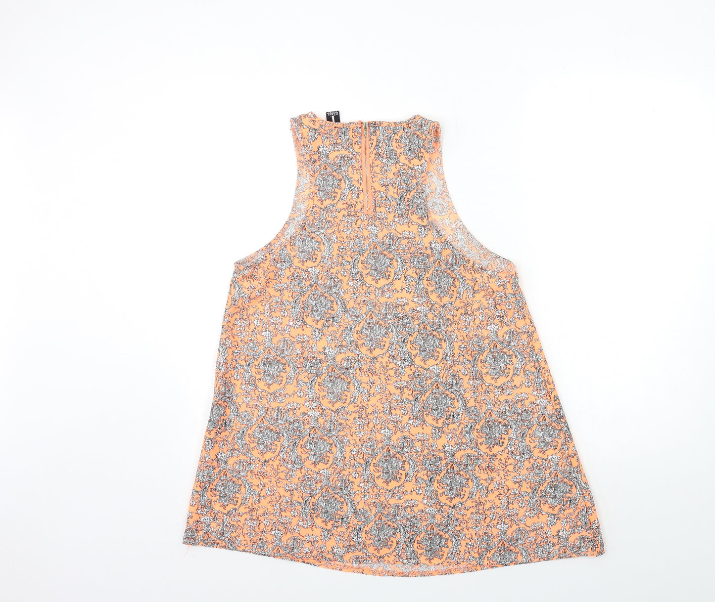 IZABELL Womens Orange Paisley  Basic Tank Size 8
