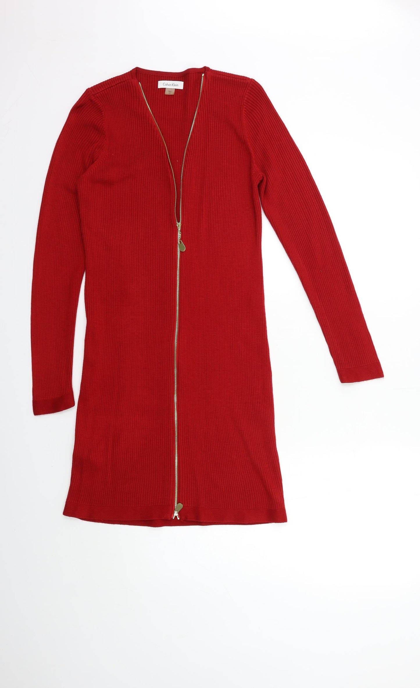 Calvin Klein Womens Red  Knit Jumper Dress  Size M