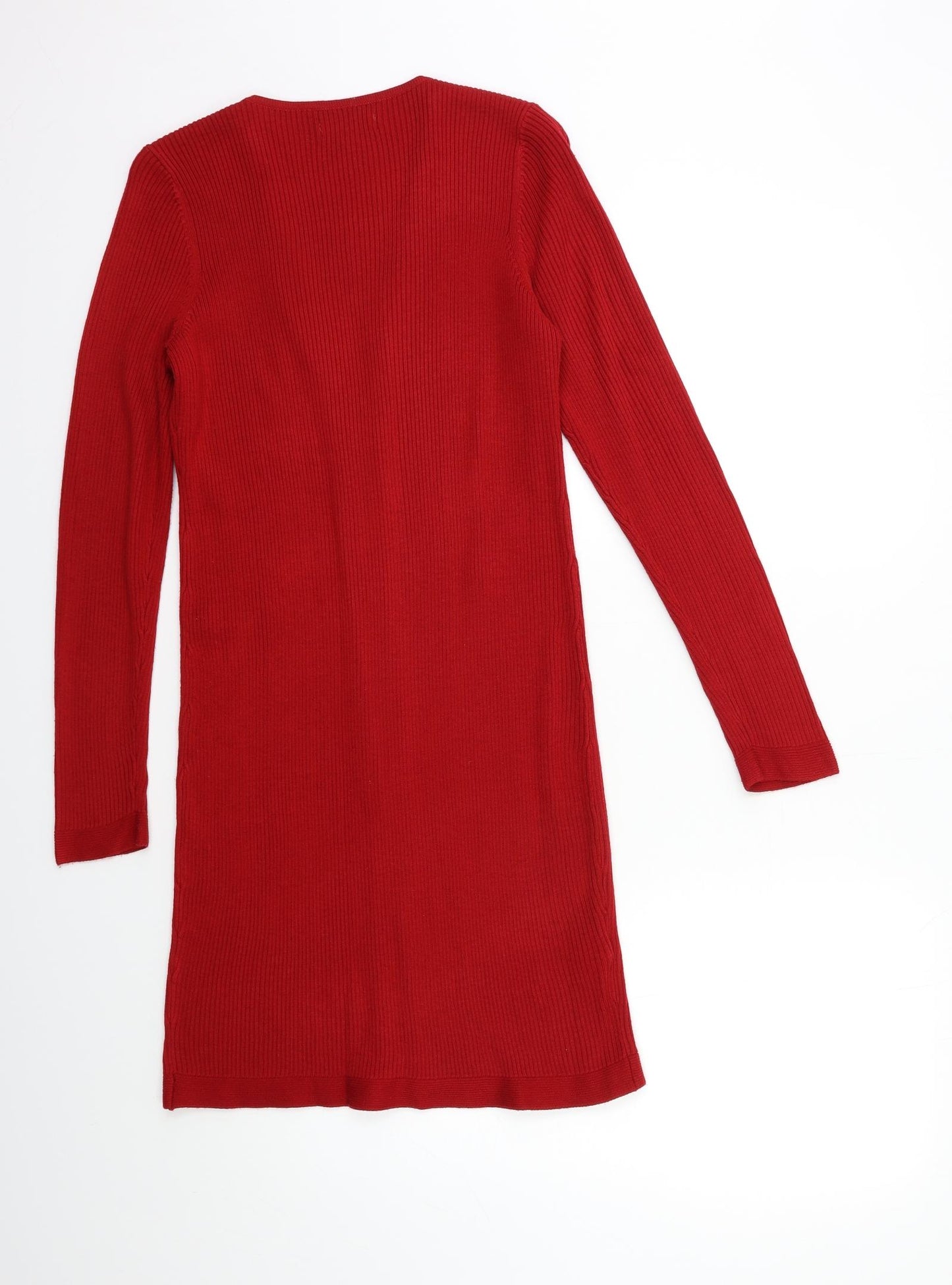 Calvin Klein Womens Red  Knit Jumper Dress  Size M