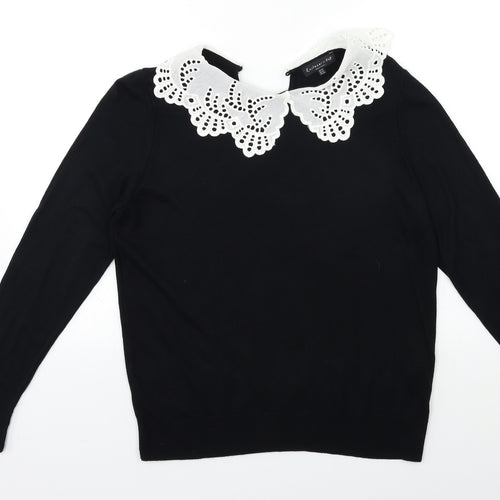 F&F Womens Black  Knit Pullover Jumper Size 16