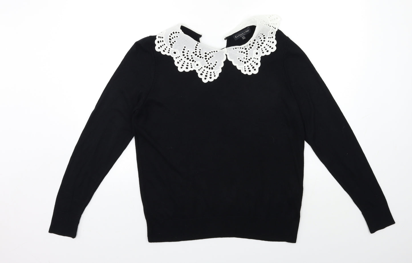 F&F Womens Black  Knit Pullover Jumper Size 16