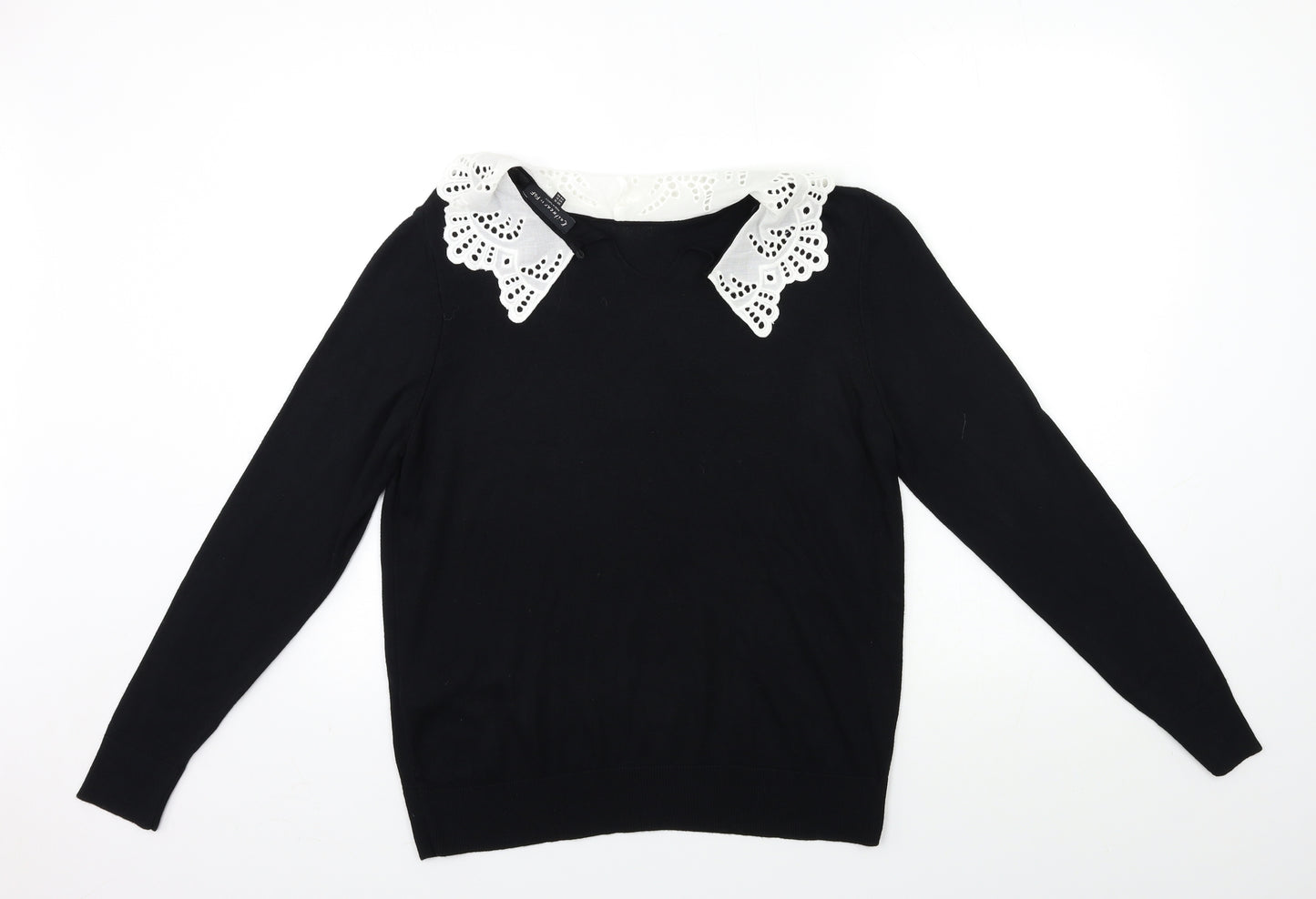 F&F Womens Black  Knit Pullover Jumper Size 16