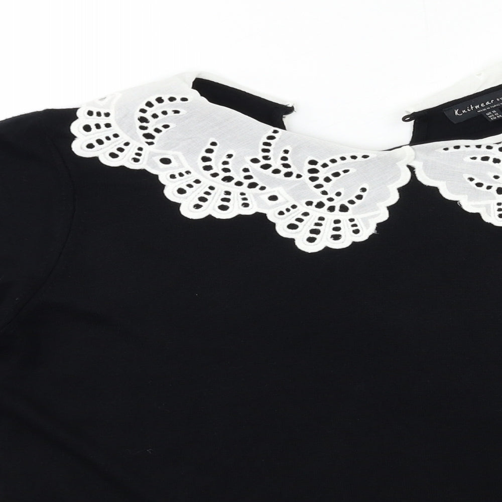 F&F Womens Black  Knit Pullover Jumper Size 16