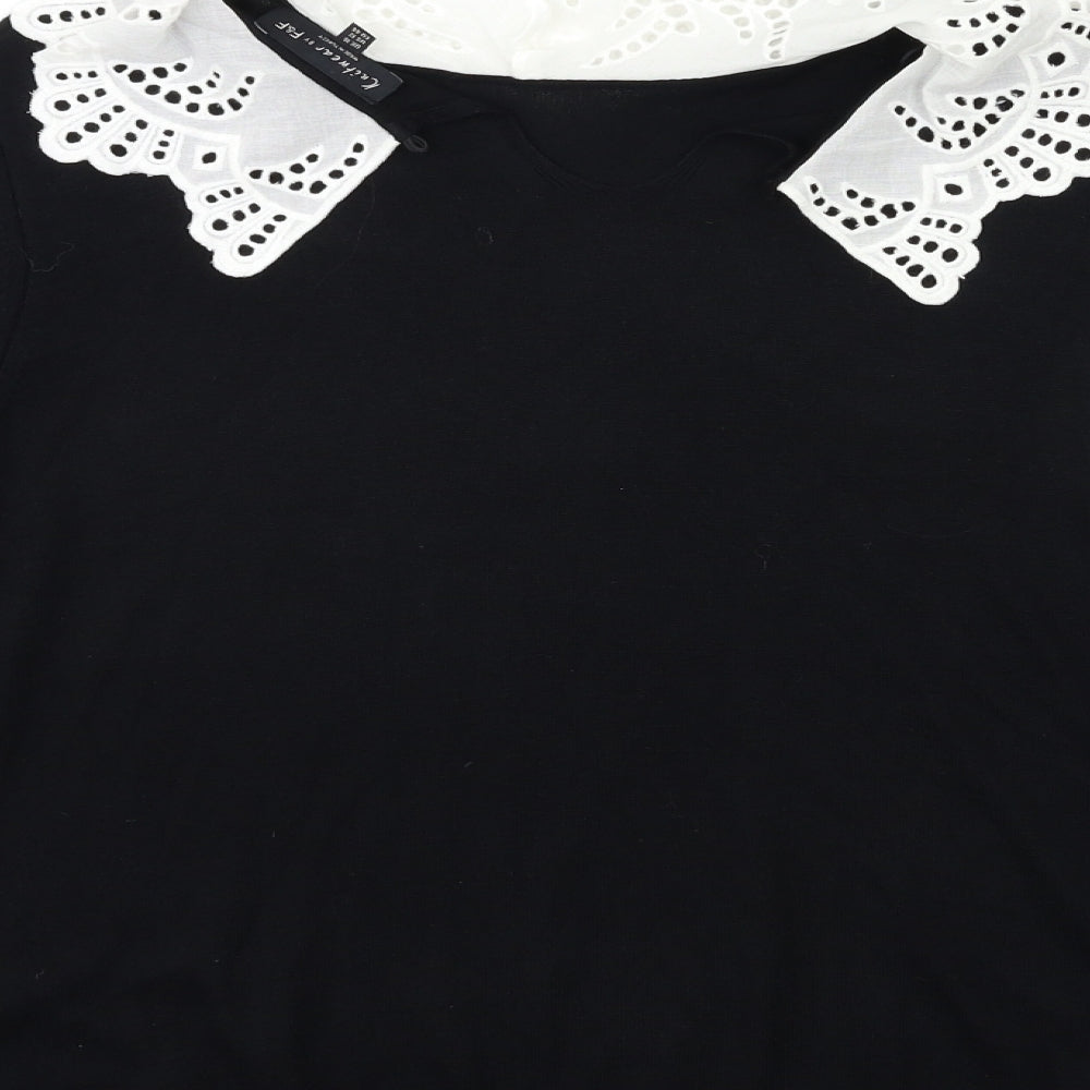 F&F Womens Black  Knit Pullover Jumper Size 16