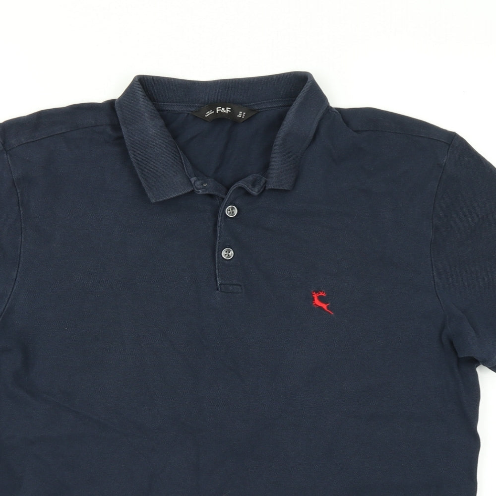 F&F Mens Blue    Polo Size M