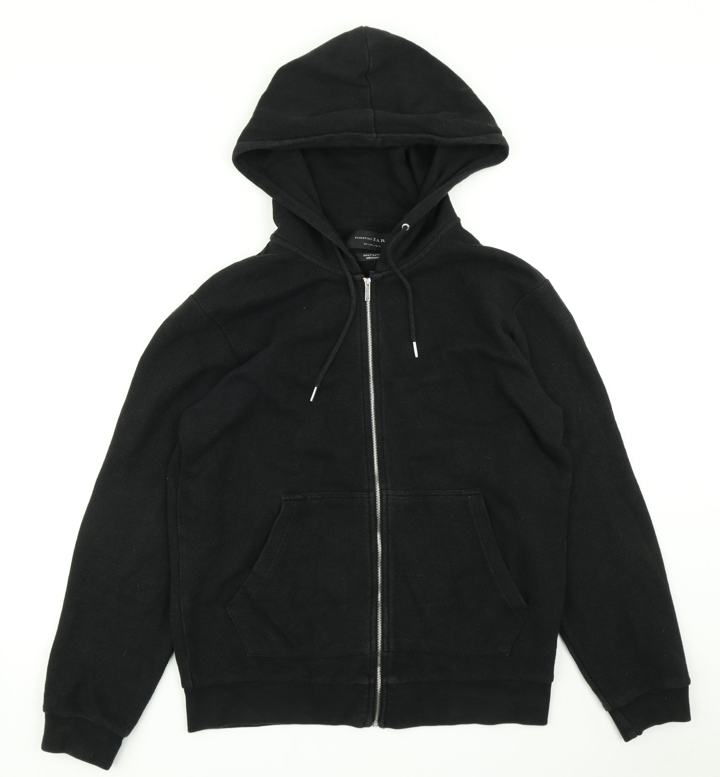 Zara Mens Black   Full Zip Hoodie Size L