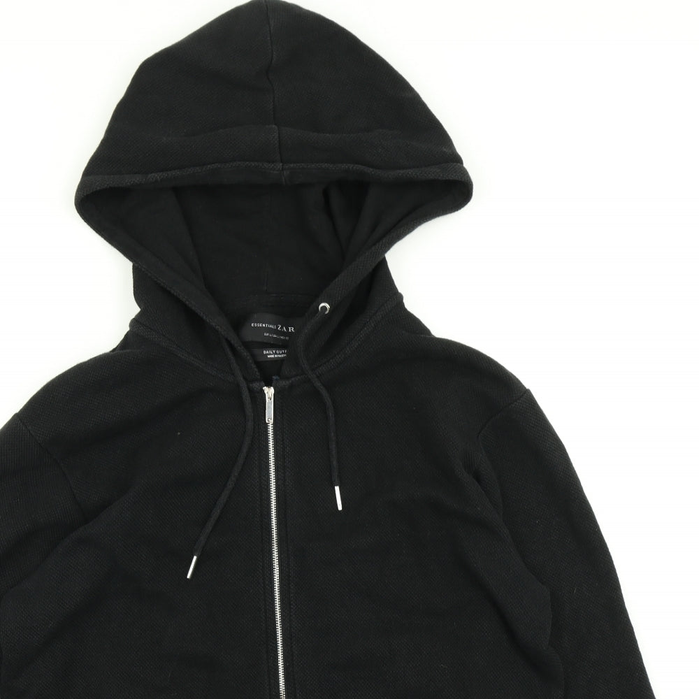 Zara Mens Black   Full Zip Hoodie Size L