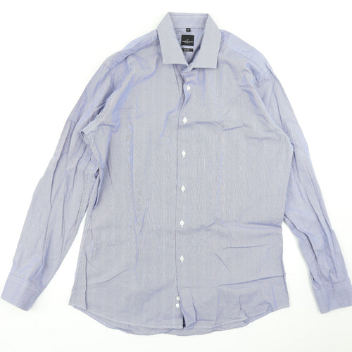 Daniel Hechter Mens Blue Check   Dress Shirt Size 16