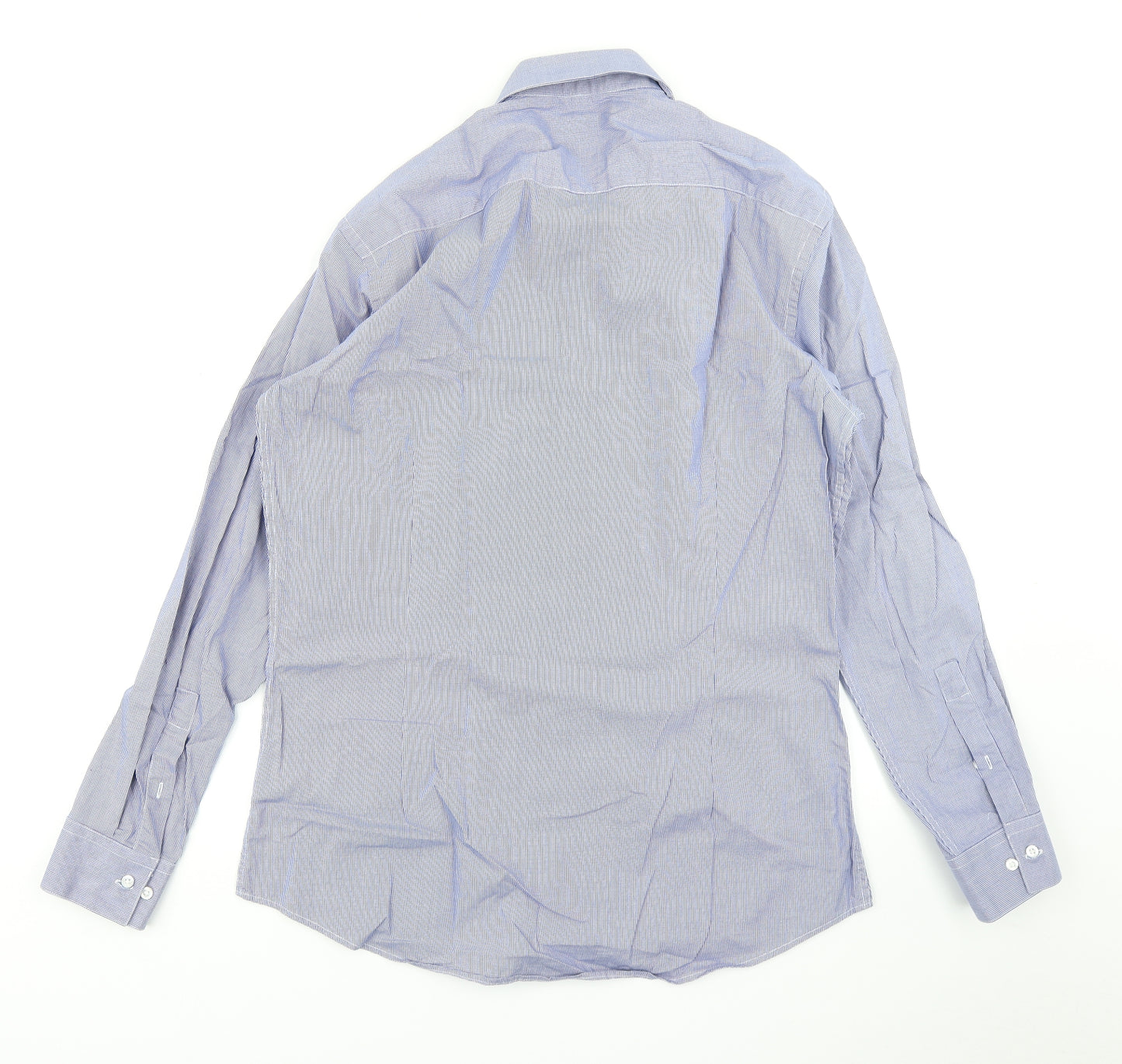 Daniel Hechter Mens Blue Check   Dress Shirt Size 16