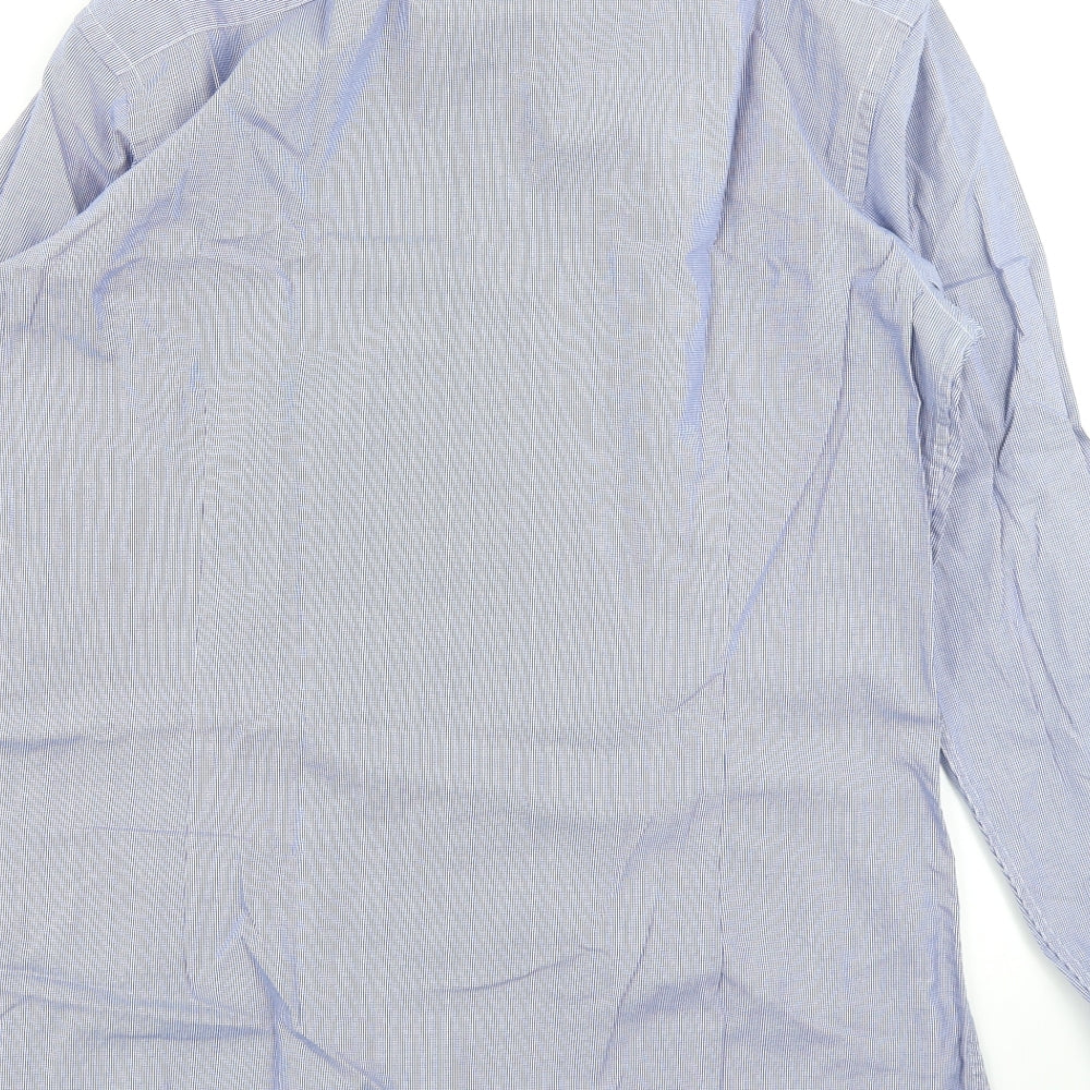 Daniel Hechter Mens Blue Check   Dress Shirt Size 16