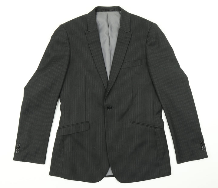 Burton Mens Black Striped Jacket Blazer Size 42