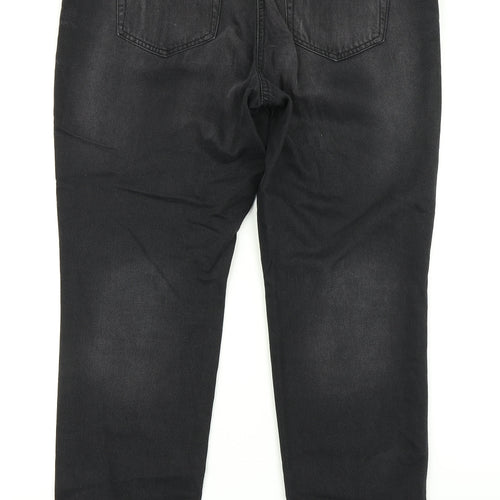 NEXT Womens Black  Denim Boyfriend Jeans Size 14 L25 in