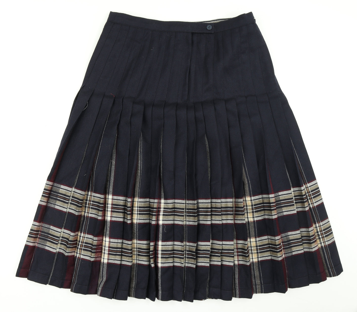 Slimma Womens Blue Plaid  Pleated Skirt Size 18