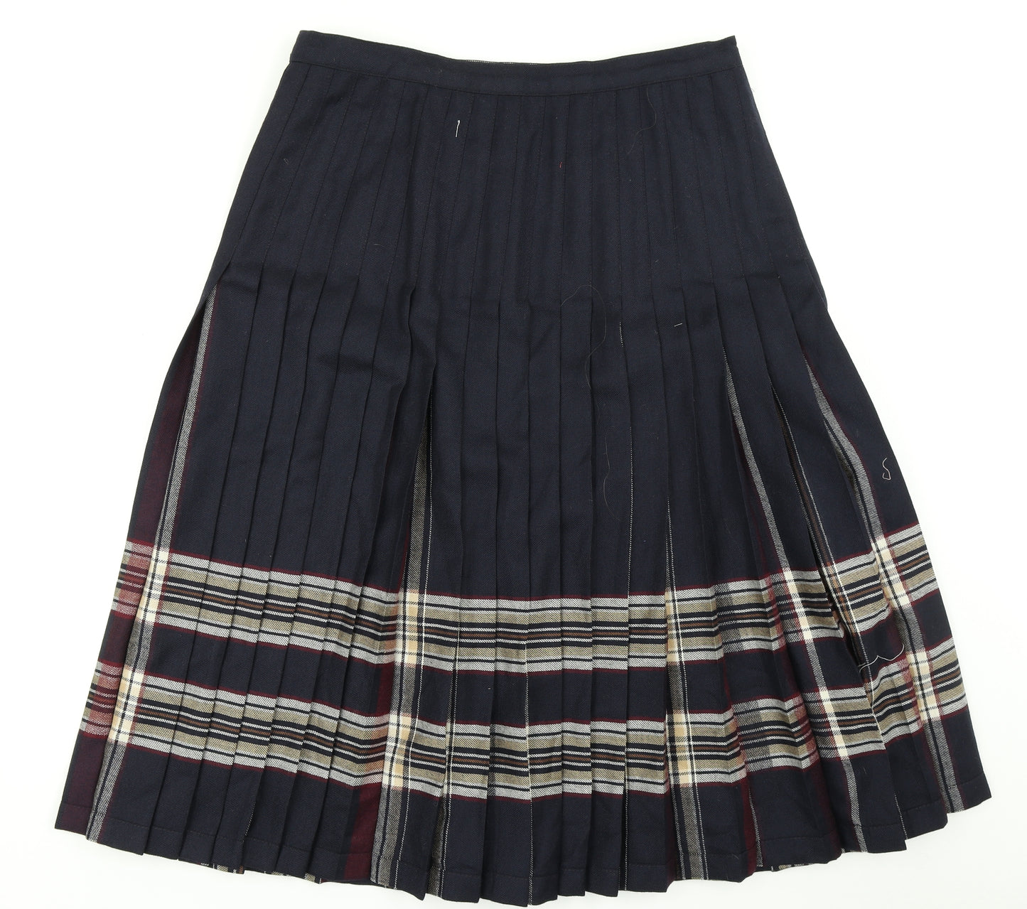 Slimma Womens Blue Plaid  Pleated Skirt Size 18
