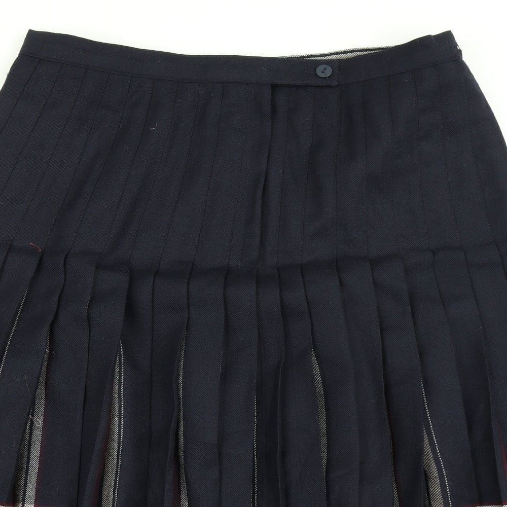 Slimma Womens Blue Plaid  Pleated Skirt Size 18