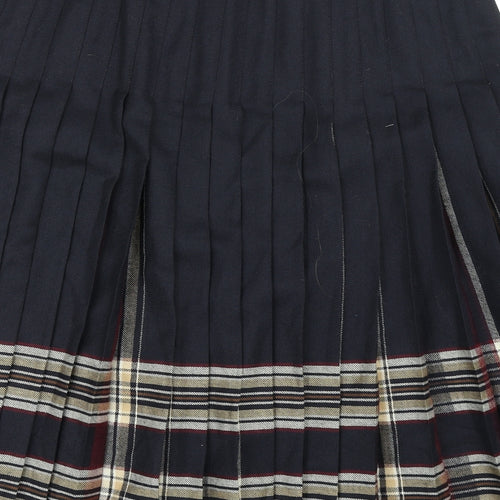 Slimma Womens Blue Plaid  Pleated Skirt Size 18