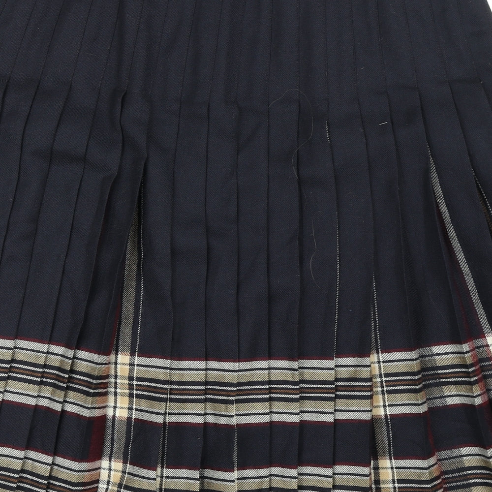 Slimma Womens Blue Plaid  Pleated Skirt Size 18
