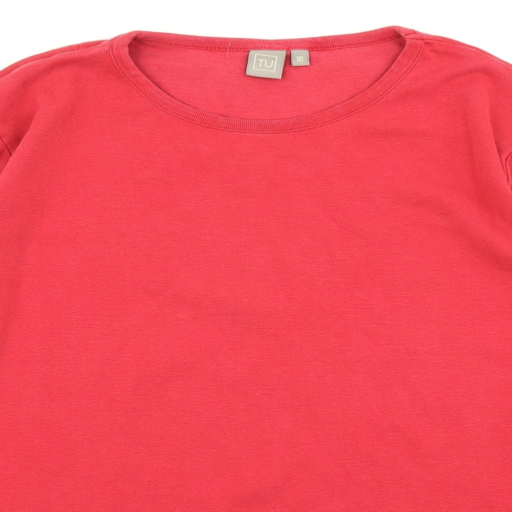 TU Womens Red   Basic T-Shirt Size 16