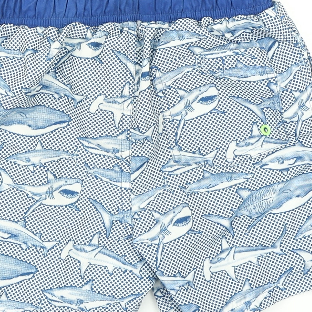 Ru Boys Blue Spotted  Cargo Shorts Size 7 Years - shark print