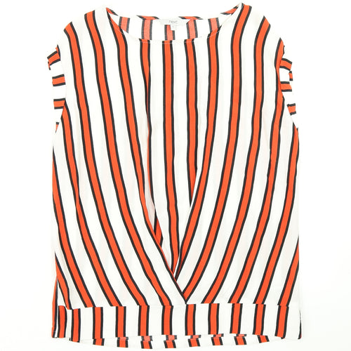 NEXT Womens Red Striped  Basic Blouse Size 10