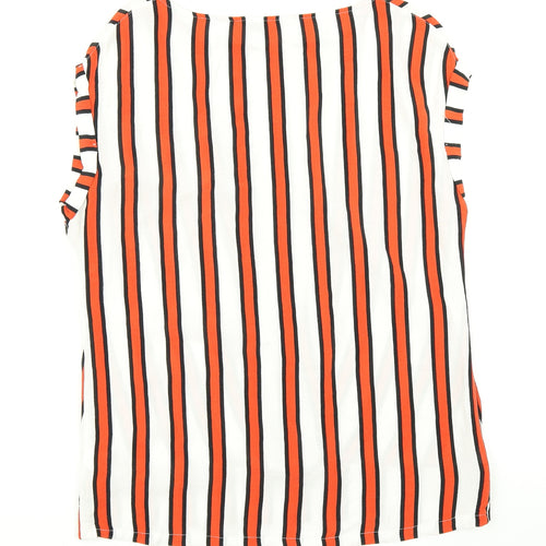 NEXT Womens Red Striped  Basic Blouse Size 10