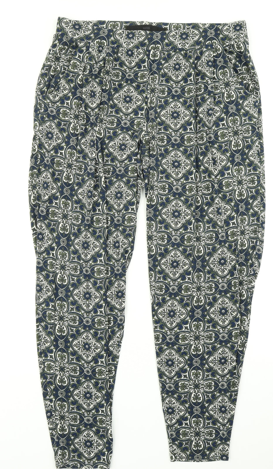 NEXT Womens Blue Floral  Harem Trousers Size 16 L27 in
