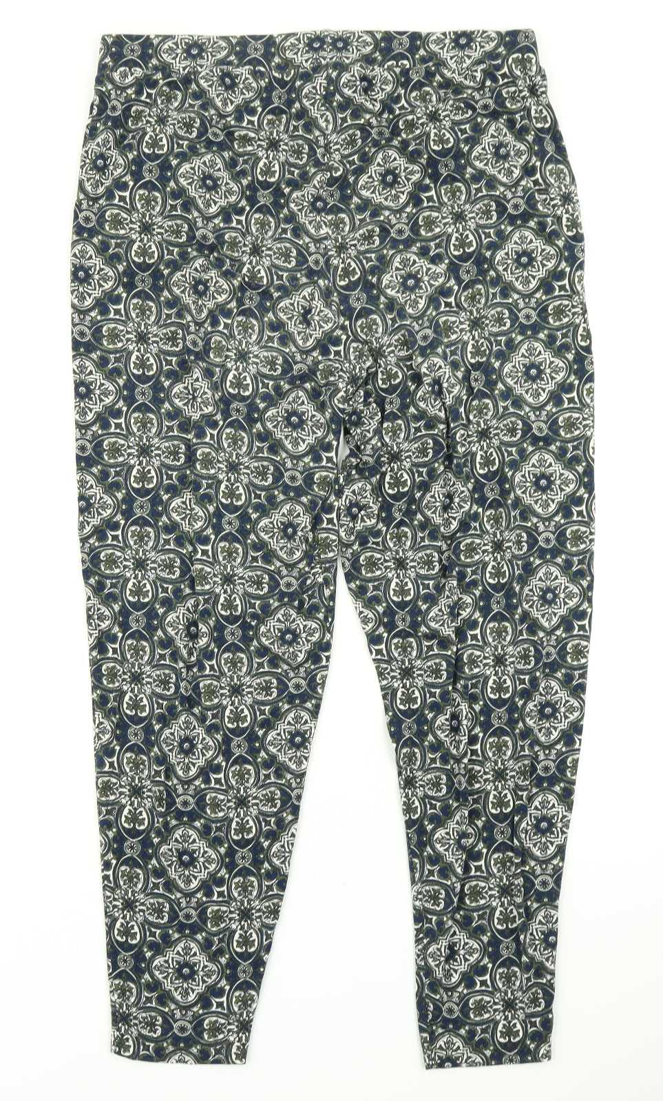 NEXT Womens Blue Floral  Harem Trousers Size 16 L27 in