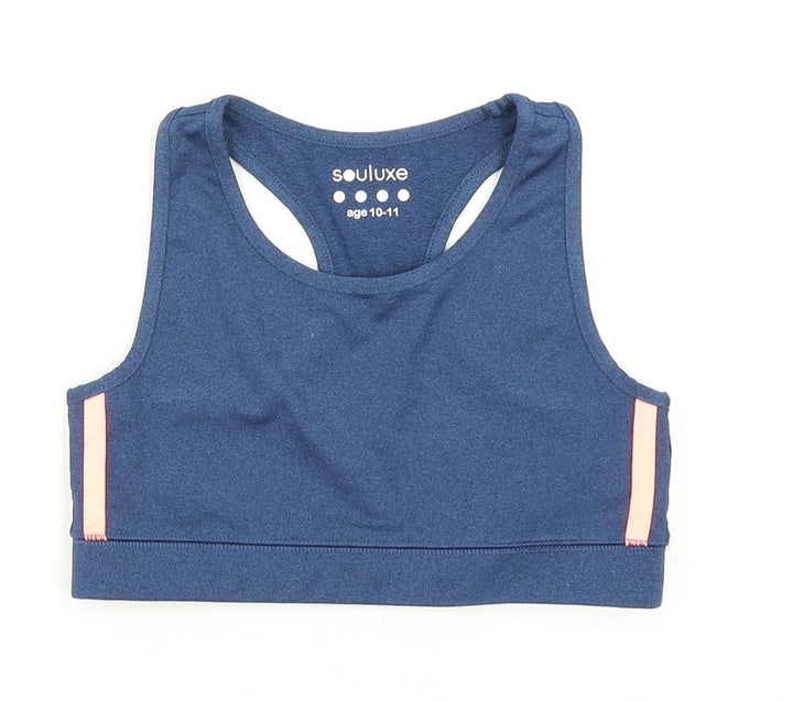 Souluxe Girls Blue Cropped Tank Size 10-11 Years