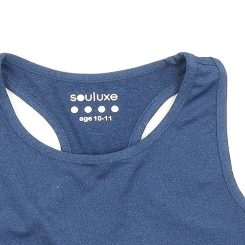 Souluxe Girls Blue   Cropped Tank Size 10-11 Years
