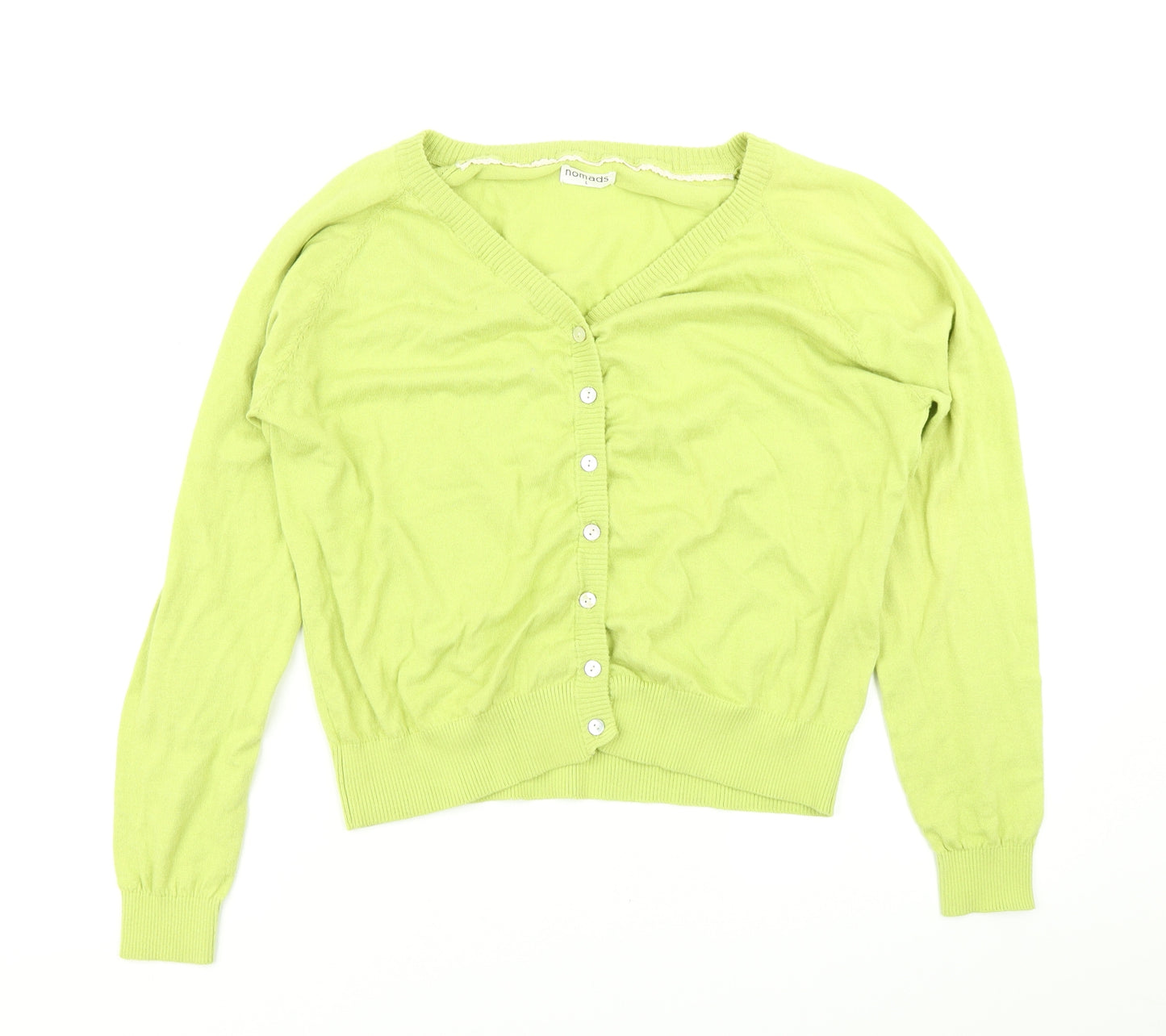 Nomads Womens Green  Knit Cardigan Jumper Size L