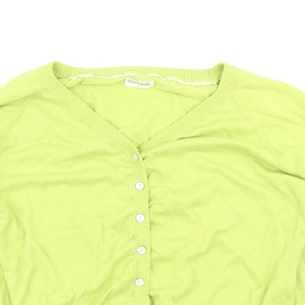 Nomads Womens Green  Knit Cardigan Jumper Size L